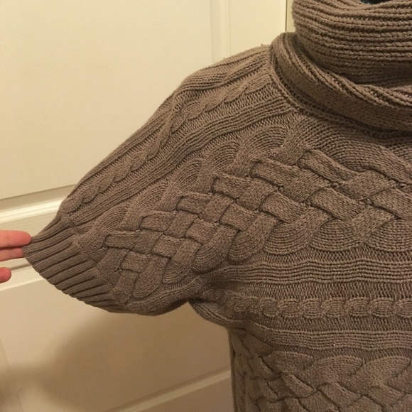 Cozy Sonoma Cowl Neck Short Sleeve Light Brown Sweater - Picture 6 of 8